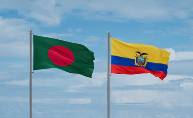 Ecuador and Bangladesh flags, country relationship concept