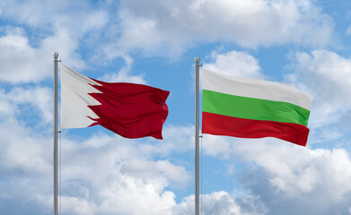 Bulgaria and Bahrain flags, country relationship concept