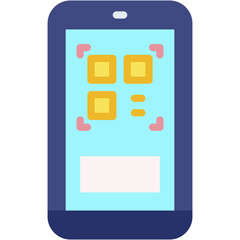 Vector Icon Scanning, Smartphone, QR Code, Mobile Phone, App, Mobile Phone