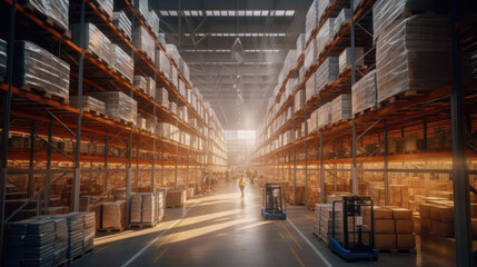 Retail warehouse full of goods