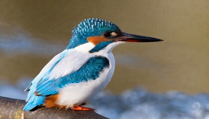 close-up kingfisher on river