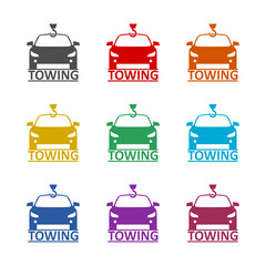 Towing icon isolated on white background. Set icons colorful icon 