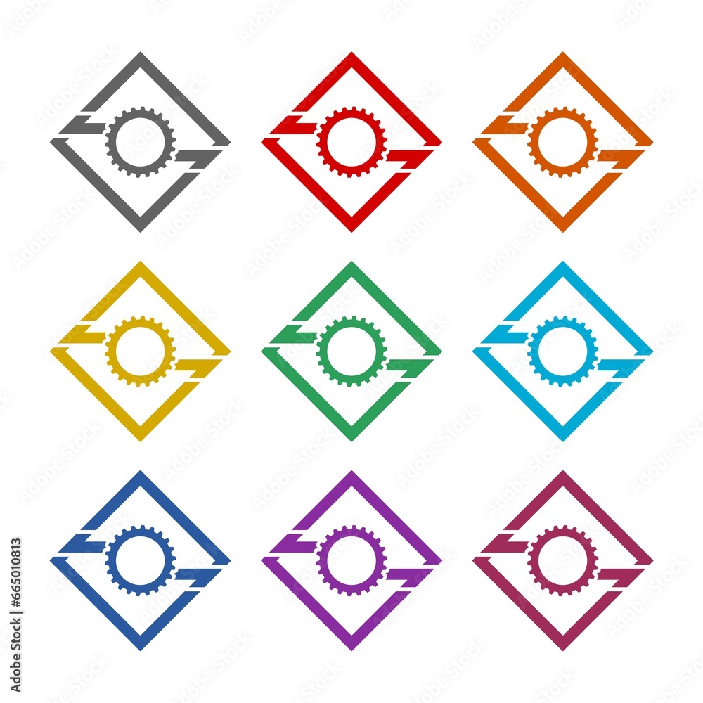 Poster workflow icon isolated on white background. set icons colorful