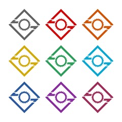 Workflow icon isolated on white background. Set icons colorful