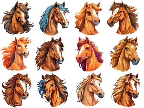 A cute and charming horse character in vector illustration