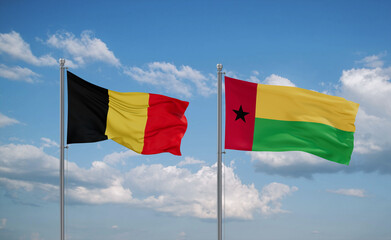 Guinea-Bissau and Belgium flags, country relationship concept