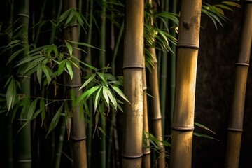 Fototapeta na wymiar bamboo on a tree. Generative AI