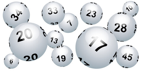 Boules de loto blanches en PNG - obrazy, fototapety, plakaty