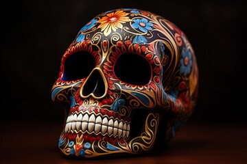 Skull to celebrate Mexico's Day of the Dead ( Dia de Los Muertos), Generative AI