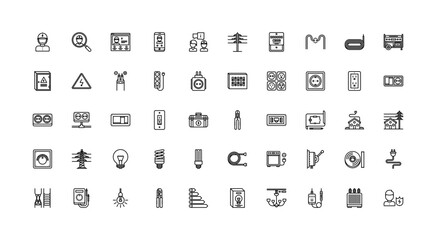 electrician icon set