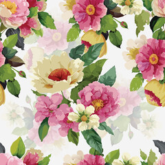 Flower bouquet seamless pattern