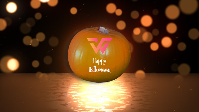 Pumpkin Halloween Bokeh Lights Logo Reveal