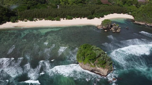 A stretch of small islands near the shores of Watu Leter Beach