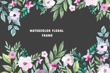 Watercolor Flowers Frames for social media and luxury invitation card mandala art design.