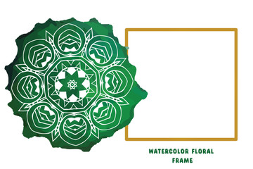 Watercolor Flowers Frames for social media and luxury invitation card mandala art design.