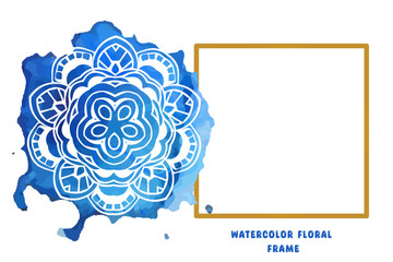 Watercolor Flowers Frames for social media and luxury invitation card mandala art design.