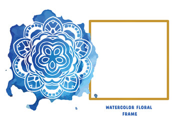 Watercolor Flowers Frames for social media and luxury invitation card mandala art design.