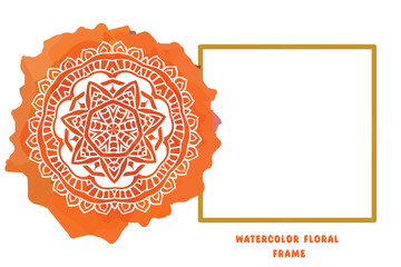 Watercolor Flowers Frames for social media and luxury invitation card mandala art design.