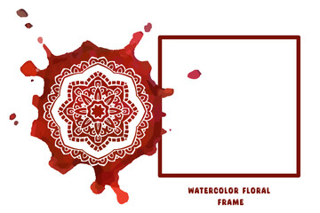 Watercolor Flowers Frames for social media and luxury invitation card mandala art design.