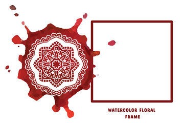 Watercolor Flowers Frames for social media and luxury invitation card mandala art design.