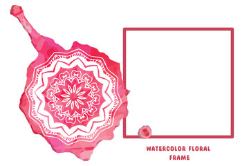 Watercolor Flowers Frames for social media and luxury invitation card mandala art design.