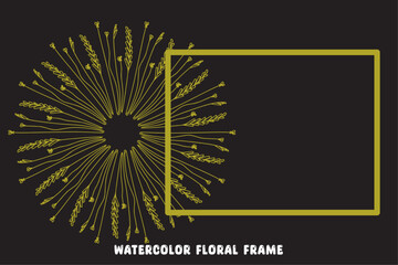 Watercolor Flowers Frames for social media and luxury invitation card mandala art design.