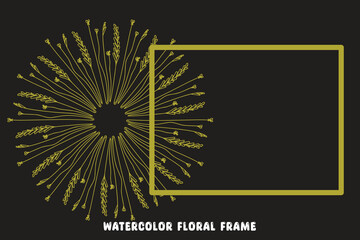Watercolor Flowers Frames for social media and luxury invitation card mandala art design.