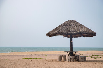 A beach hut in Yarada Beach visakhapatnam on a india seacost