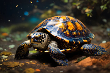 Star turtles have a dark brown shell.