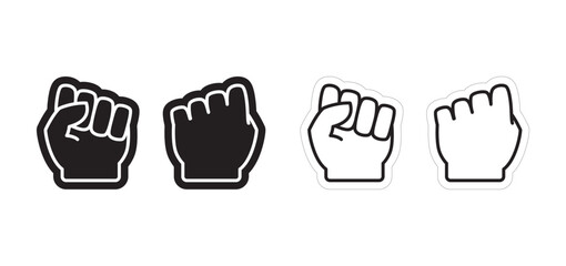 Raised Fist Foam Hand Design, Gesture Indicating Celebration or Resistance, Vector Template Isolated on White Background. - obrazy, fototapety, plakaty