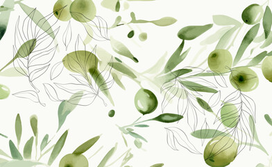 seamless pattern with olives