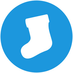 christmas boot button icon with transparent background
