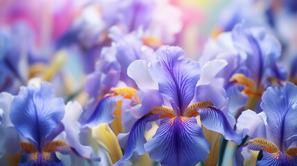 closeup of iris flowers