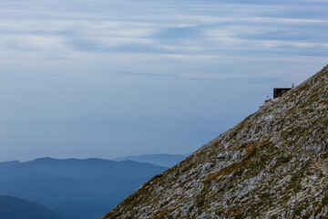 Alpine Mountain Hut high in the Slovenian  Julian Alps 