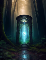 magic portal in the fantasy forest
