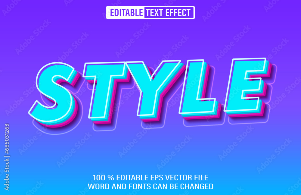 Poster editable style text effect 3d style template