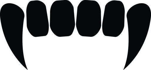 Vampire teeth icon. Fangs sign. Vampire fangs teeth symbol. flat style.