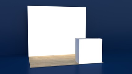 Exhibition stand mockup and flat used for branding and Corporate identity. High resolution.