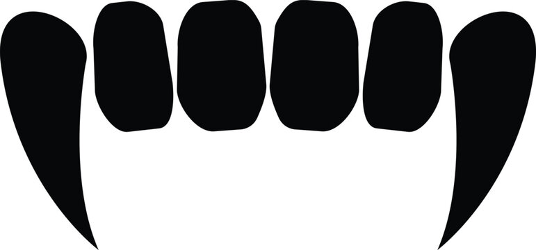 Vampire teeth icon. Fangs sign. Vampire fangs teeth symbol. flat style.