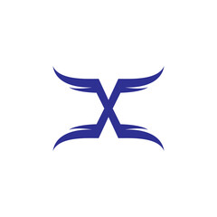 X Logo Vector. Wing Letter X Logo Design