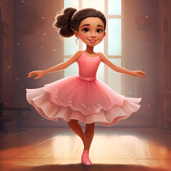 Cartoon, Mädchen, Zeichnung, Kind, tanzen, lächeln, Ballerina, cartoon, girl, drawing, child, dancing, smiling, ballerina
