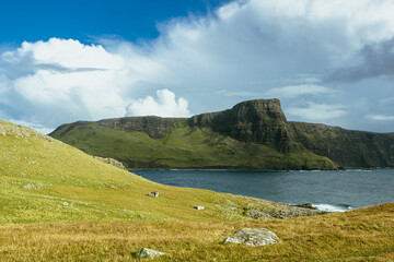 Friedliche, verlassene Orte in Schottland am berühmten Neist Point.
Natur pur im verlassenen Schottland nahe der Isle of Skye in den Highlands.