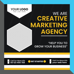 A template, for a marketing agency and a corporate social media post or a square web banner.
