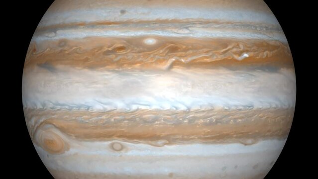 Jupiter planet 3D object with rotating on 24 hours always rotated
