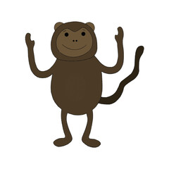 Alphabet animal monkey vector