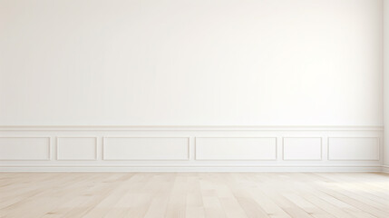 Room interior empty space background mock up, room walls and blank parquet floor