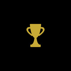Champion cup gold  icon  for web design isolated on black background