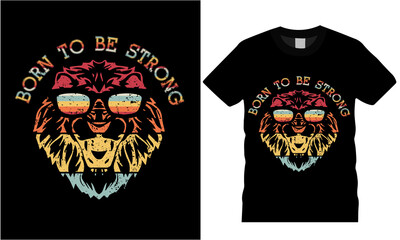 Retro Lion T shirt design