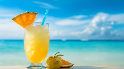 cocktail on the beach generated by AI