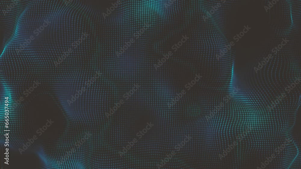 Poster abstract minimal mesh waving background/ 4k animation of an abstract fractal background with mesh su